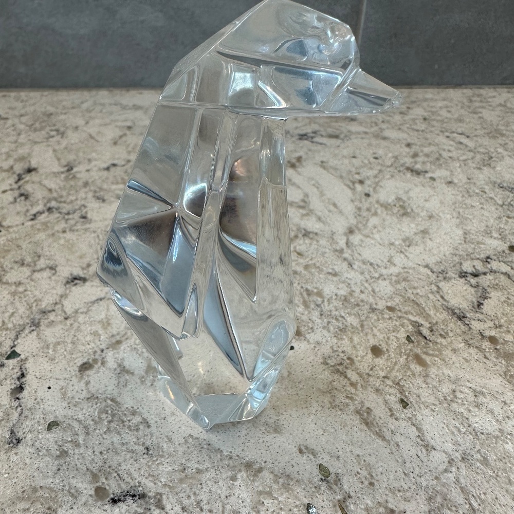 Baccarat France Crystal Origami Penguin Figure‎